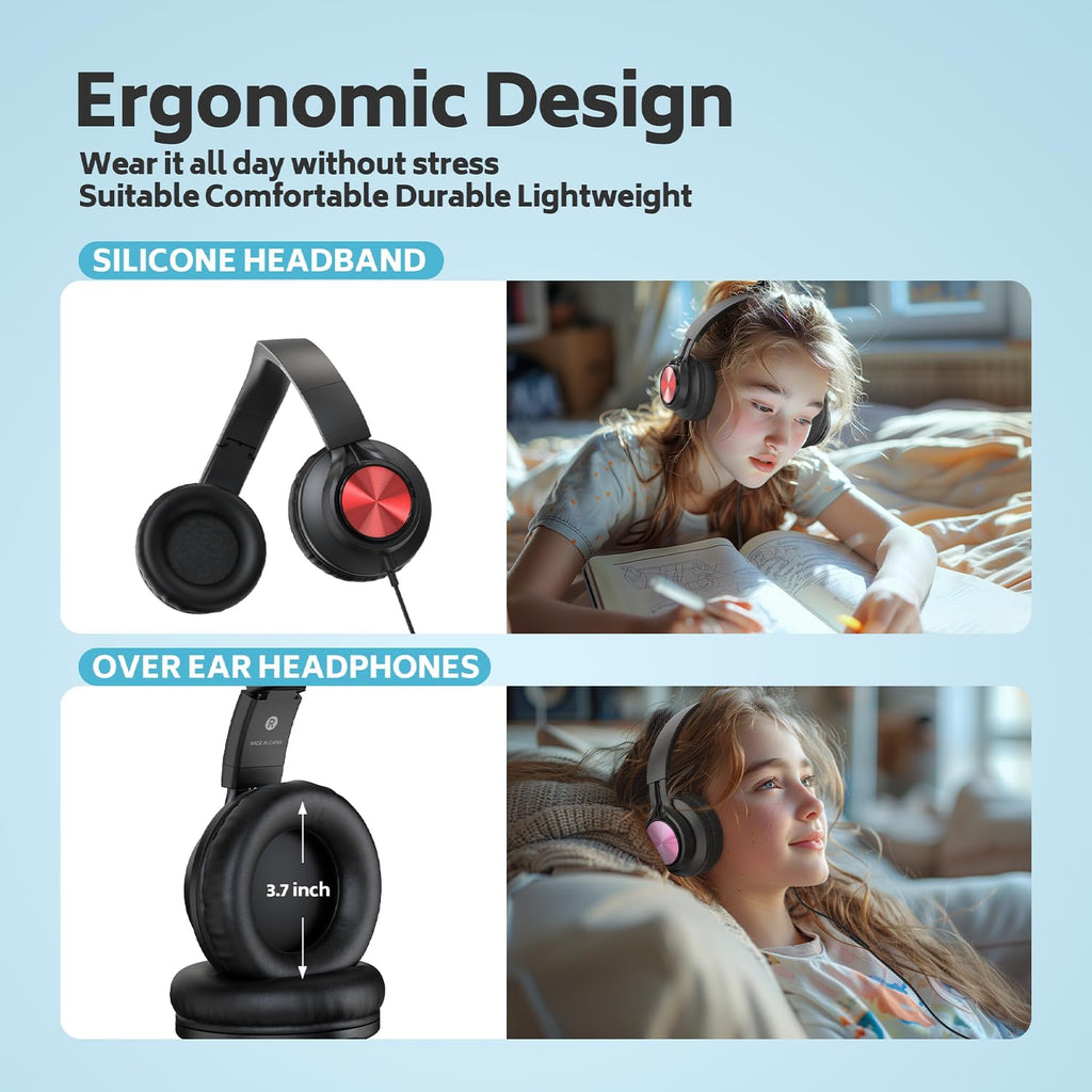 10 Pack - Kids Wired Headphones for School Students