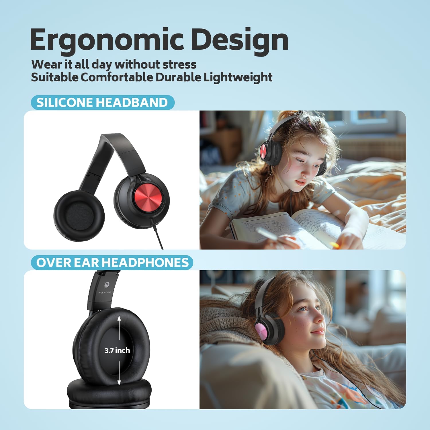10 Pack - Kids Wired Headphones for School Students