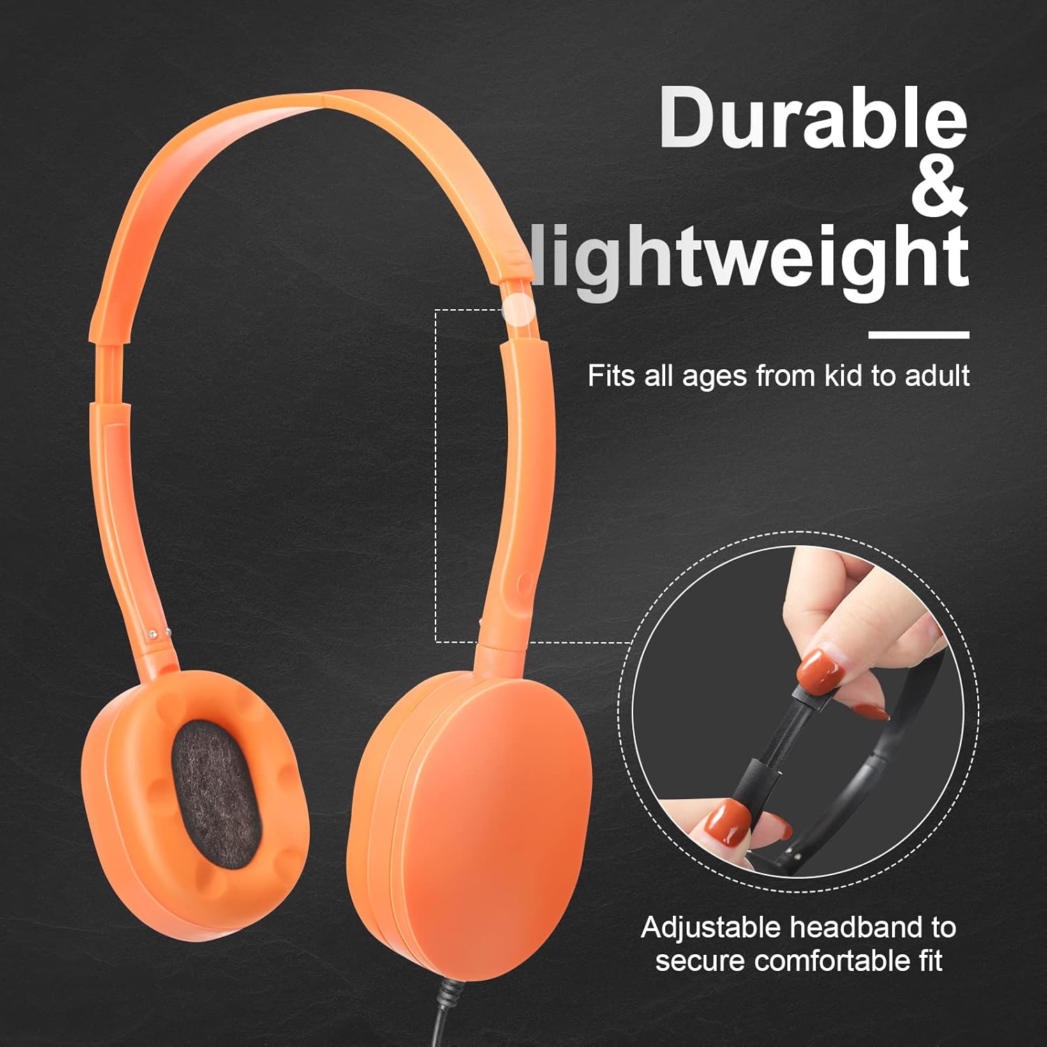 30 Pack Wired Headphones, Adjustable On Ear Headphones