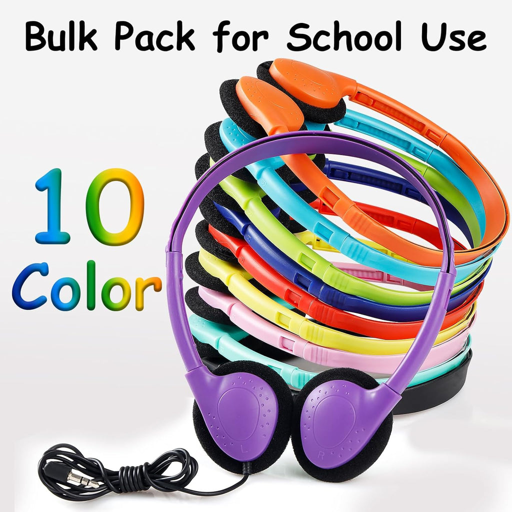 Classroom Bulk Headphones 15 Pack for School Students Children