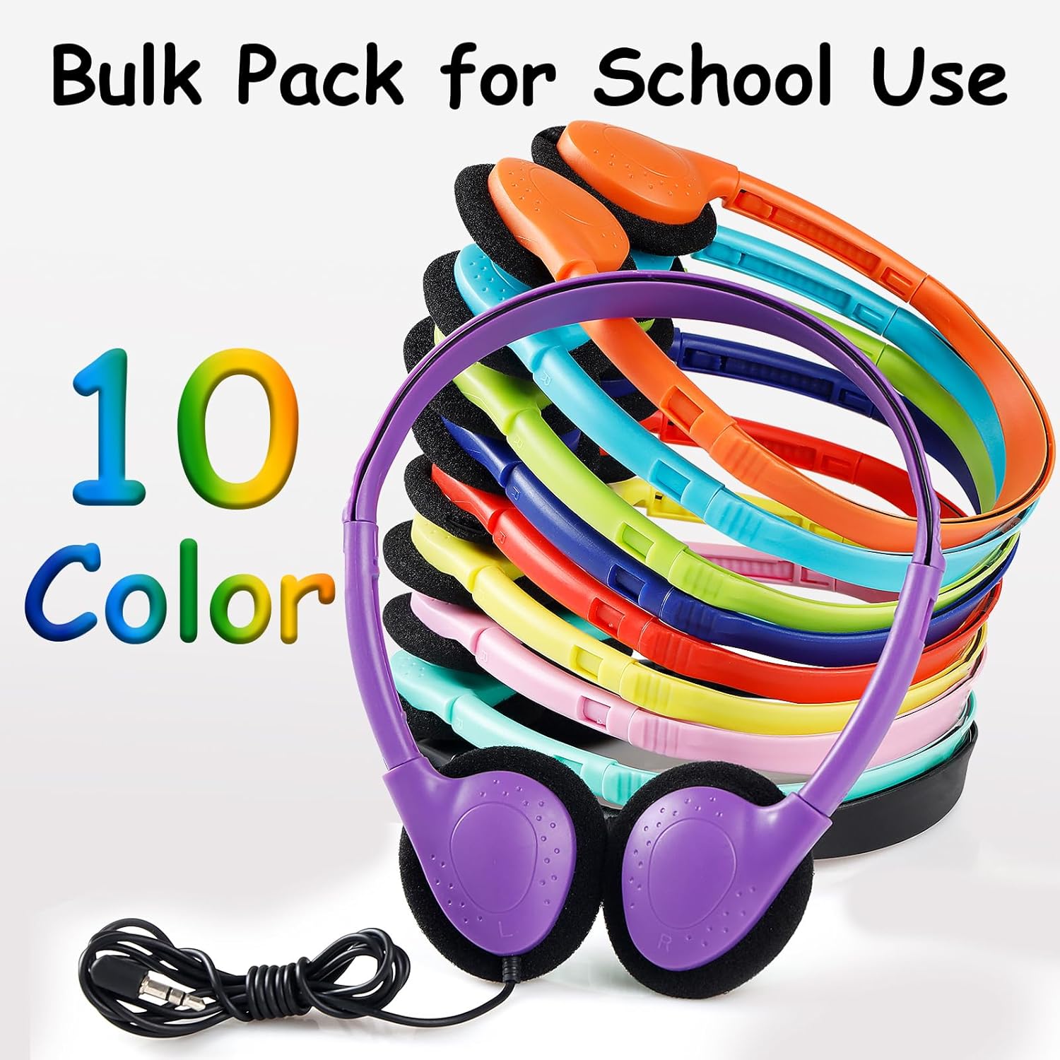 Classroom Bulk Headphones 15 Pack for School Students Children