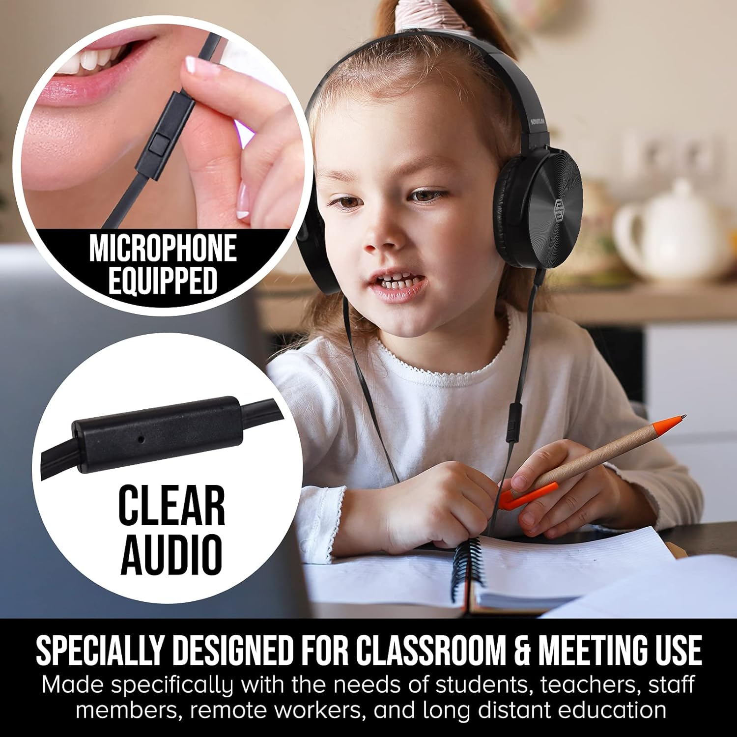 10-Pack, Student On Ear Comfy Swivel Earphones for Library