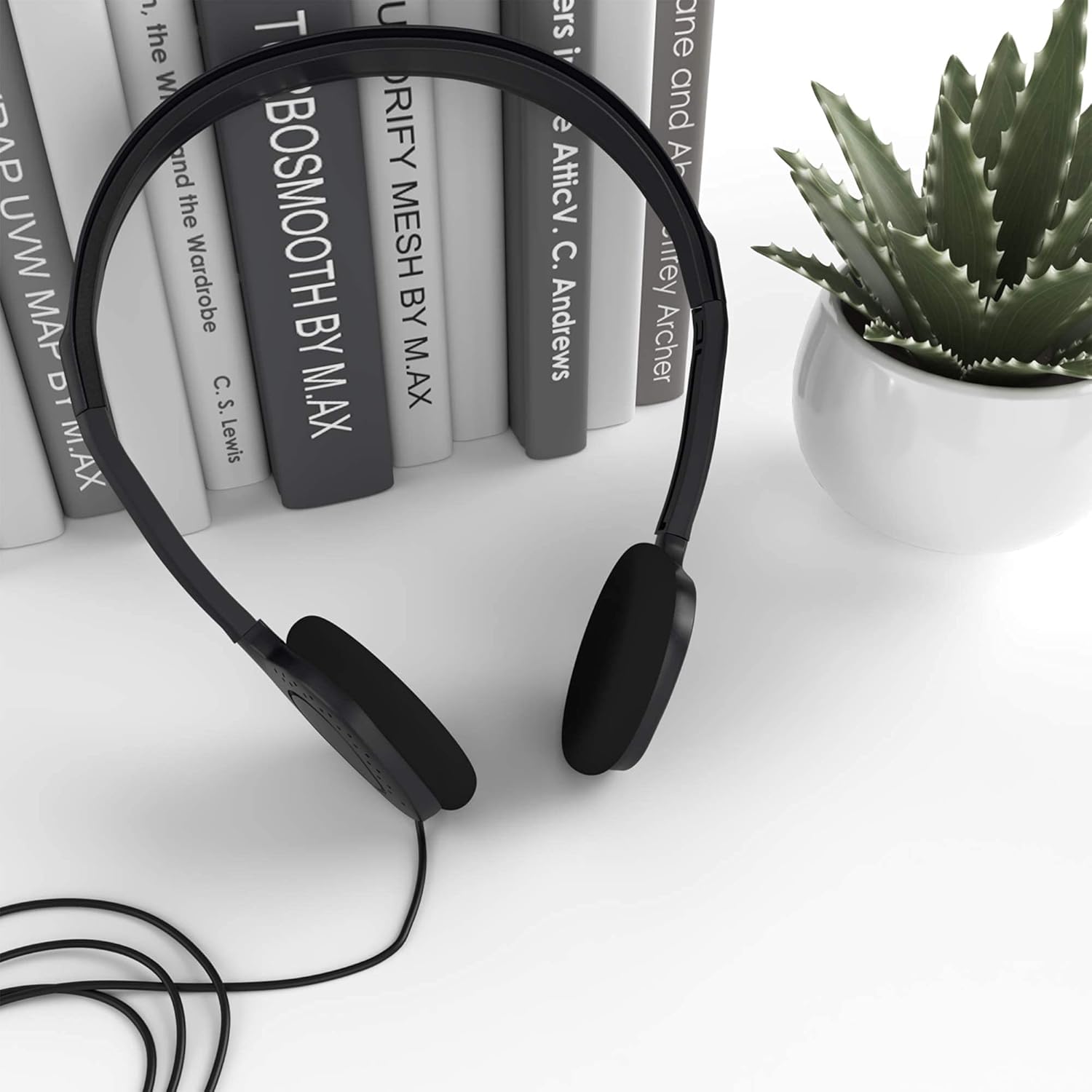 Headphones On-Ear Stereo Headset with 3.5 mm Headphone Plug - 10 Pack - Black
