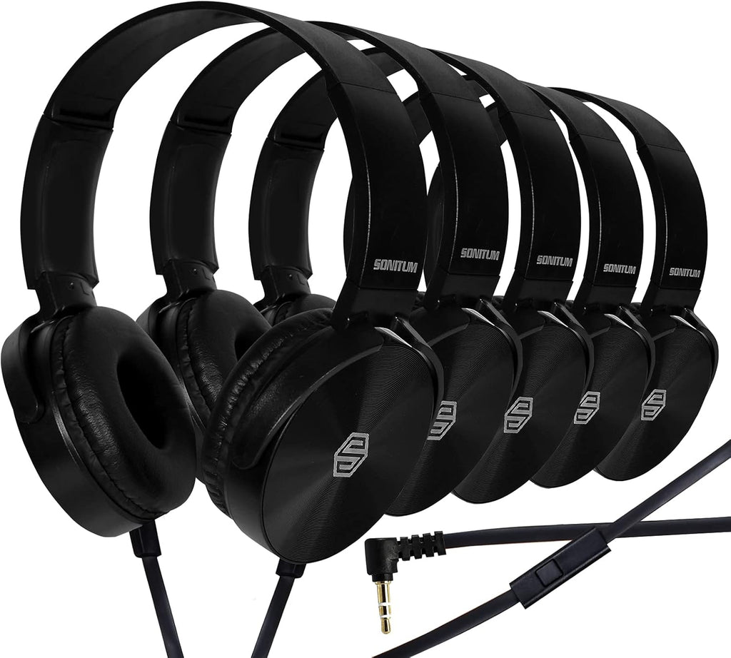 10-Pack, Student On Ear Comfy Swivel Earphones for Library