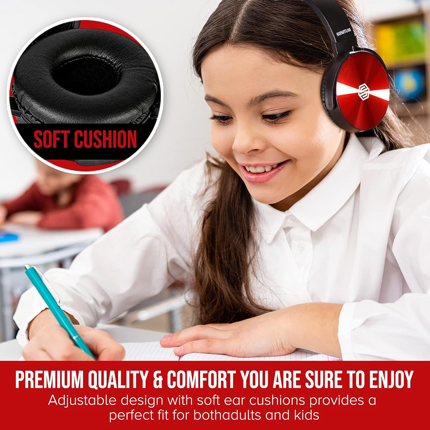 Premium Classroom Headphone with Microphone (5 Pack)