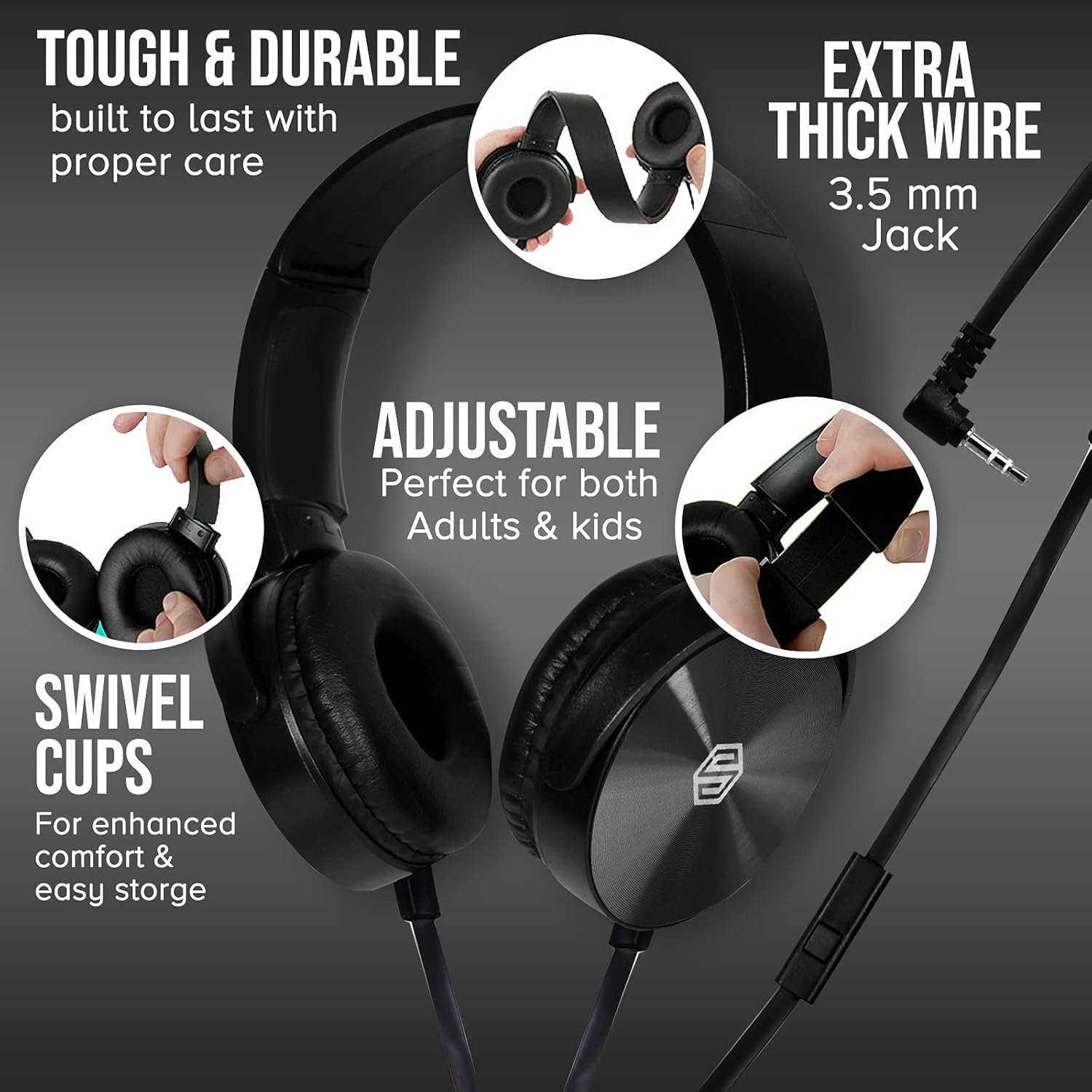 10-Pack, Student On Ear Comfy Swivel Earphones for Library
